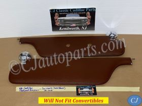 OEM 1965 1966 1978 1968 Cadillac Fleetwood Deville Calais 1967 1968 Eldorado LEFT & RIGHT SUN VISORS WITH HINGES - Dark Brown